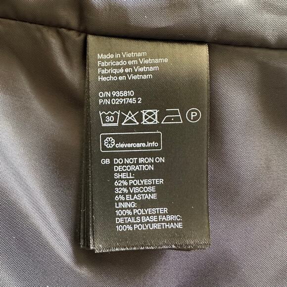 H&M Women’s Faux Leather And Fabric Blazer Black Size 2 - Picture 5 of 8